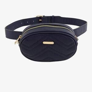 Fashion Puzzle Navy Quilted Crossbody Bag/Waist Bag